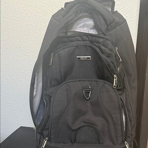 Classic Black Men's Backpack with Multiple Compartments